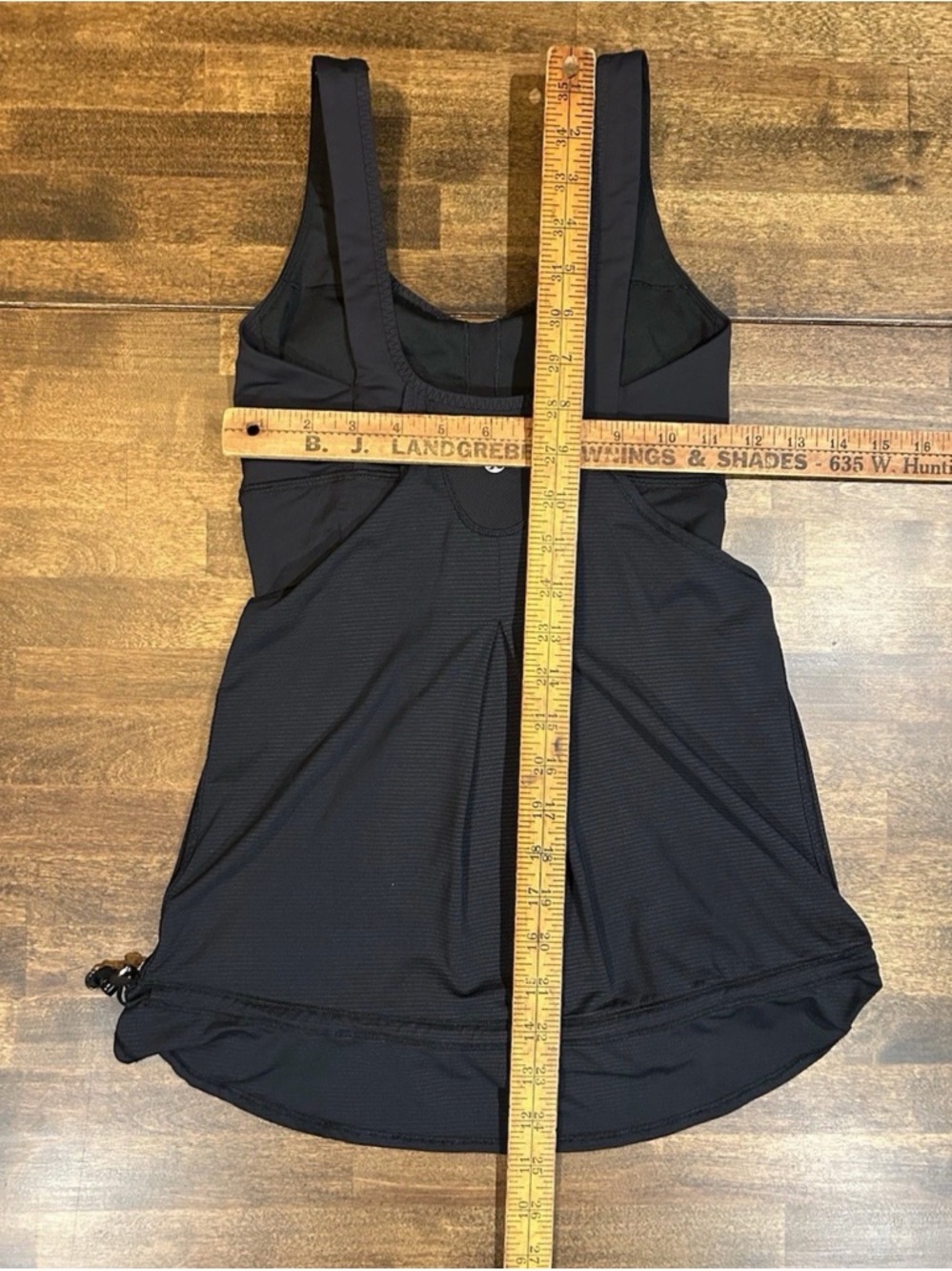 Lululemon Run Back On Track Tank Top Black Drawstring Exercise Lulu - Picture 3 of 5